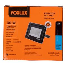Foxlux Refletor LED 30W 6500K Preto Bivolt