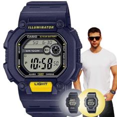 Relógio de Pulso Masculino Casio Standard Illuminator Quadrado Prova Dágua 10 ATM Digital Esportivo W-737H