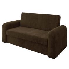 Sofá Cama Versátil 2 Lugares Veludo Selmer (MARROM)