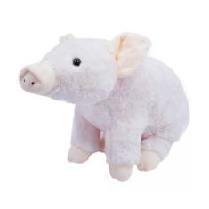 Porco Pelúcia 32Cm Rosa Sentado Lindo E Fofo