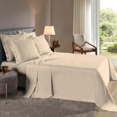 Lençol Queen 3 pçs Fronhas c/ Abas Percal Flex 400 Fios Toque Acetinad