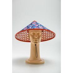 Chapéu Chines Em Tecido e Plástico  - Festas e Fantasias, Azul