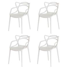 Kit 4 Cadeiras Allegra Branca Sala Cozinha Jantar - Waw Design