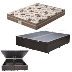 Cama Box C/ Baú Queen + Colchão Mola Ensacada Probel Style Pillow