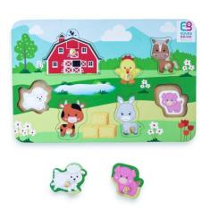 Quebra cabeça de encaixe fazenda e seus bichos - Brinque e Leia