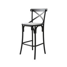 Banqueta Katrina Revestimento Sintético Branca e Preta - Modern