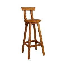 Banqueta Alta Girafa De Madeira Com Encosto Natural - Viva Moveis