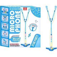 Brinquedo Microfone Infantil Dupla Com Luz Divertido Musical Castela