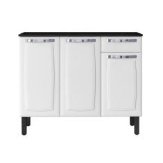 Balcão Com Tampo 3 Portas 1 Gaveta Rose Itatiaia Branco