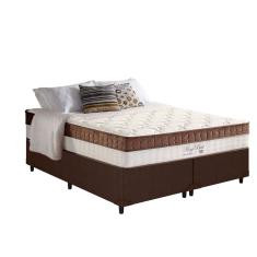 Cama Box Queen: Colchão Molas Anjos Superlastic King Best + Base Courano Brown(158x198)