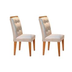 Cadeira Sala De Jantar Imperatriz Kit 2 Un Imbuia/veludo Creme - Rufato