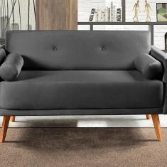 Namoradeira Moderna Decoração Sala, Varanda, Recepção Luma Cinza Grafite