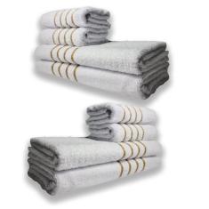 2 Jogos De 4 Toalhas 4 Banho 4 Rosto Montreal 100% Algodão Branco