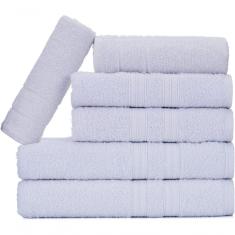 Jogo De Toalhas Gigante Itália Soft 2 Banhão + 2 Rosto + 2 Tapete Luxo 100% Algodão - Branco