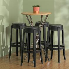 Conjunto 4 Banquetas Shine Plus 74,6 X37,4 X 37,4 Preto