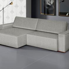 Sofá Siena - Retrátil - Reclinável 220 Cm- Linho Cinza