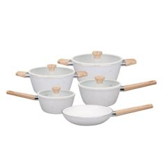 Conjunto De Panelas 5 Peças Creme - Revestimento Cerâmico