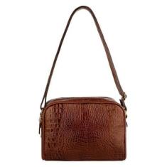 Bolsa quadrada de couro croco Daiana-Feminino