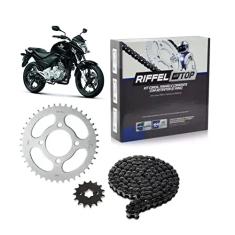 Kit Relação Transmissão Honda CB 300R 2009 até 2015 com Retentor (O-ring) TOP Aço 1045 Riffel 91110, a:5 x l:25 x c:27,5 x p:3,33