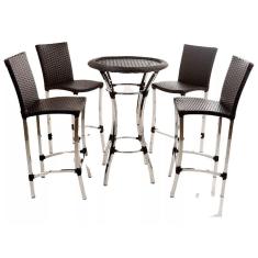 Conjunto de 2 Banquetas e Bistrô em Alumínio para Cozinha, Balcão, Edícula - Trama