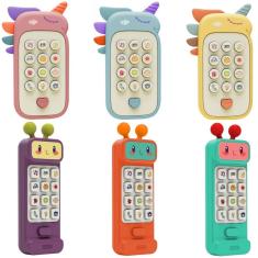 Baby Phone Brinquedo 2 em 1 Mordedor Mácio Telefone com +50 Sons Sensorial Polibrinq