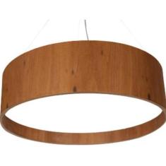 Kit 3 Lustres Pendentes Madeira Redondo 40Cm - Adrilustres