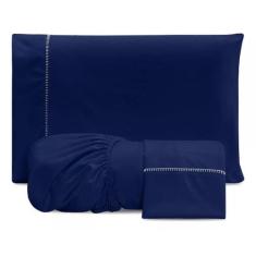 Jogo De Lençol Casal Padrão Cama Box 3 Peças  Percal 400 Fios Ponto Pa