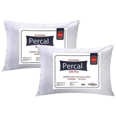 Travesseiro Fibras Siliconadas Plus Percal 200 Fios Kit c/ 2 Un 70x50x