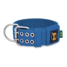 Coleira Cachorro Grande Forte Coleira Amorosso Cor Azul, P