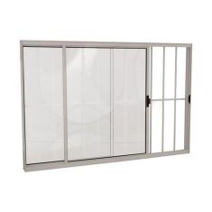 Janela de Correr Alumínio 100 x 120 x 8cm Grade 2 Folhas V. Incolor Di