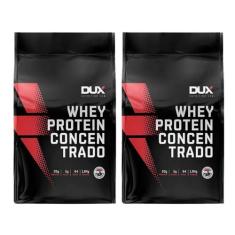 Kit 2 Whey Protein Concentrado 1800g Dux - DUX NUTRITION LAB, MORANGO 
