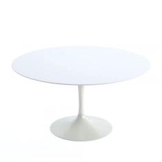 Mesa De Jantar Tulipa Saarinen Redonda 130Cm Laqueada Branco
