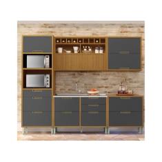 Cozinha Modulada 5 Peças Ripado Nesher Imperatriz Torre Quente Mdf, Fr