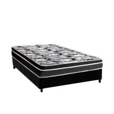 Cama Box Casal: Colchão Espuma D45 Luckspuma Gran Luck Black Pró Saúde