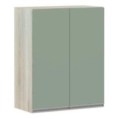 Armário Para Cozinha 60cm 2 Portas Lis Legno Crema C/Verde