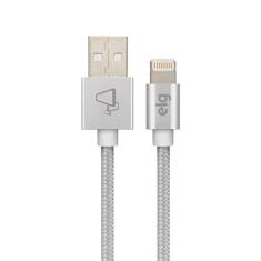 O Cabo Lightning em tecido trançado Nylon reforçado Sincronização/Recarga -(8 pinos) C810BS, ELG, Prata
