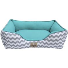 Cama Chevron Cinza para Cães e Gatos - Tam. P