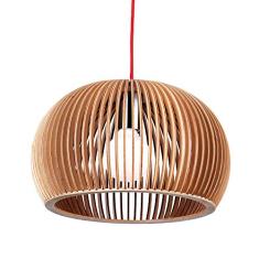 Pendente Bella Iluminação Wood No Voltagev Cromado/ Natural
