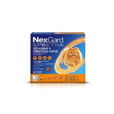 NexGard Spectra Antipulgas e Carrapatos e Vermífugo para Cães de 2 a 3,5kg - 1 tablete