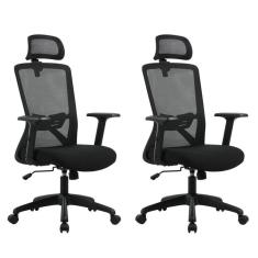 Kit com 2 Cadeira para Escritório Office Dallas Preto