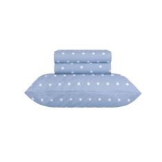 Jogo de Cama Solteiro Sultan 180F Sonhare Prata Poá 3 Peças