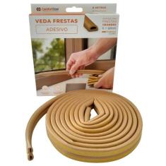 Veda Frestas Janela Porta 6mm Comfort Door - 6 Metros, Marrom Claro