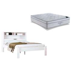 Colchão Casal Freedom Ortobom + Cama Invicta Branco - Santos Andirá