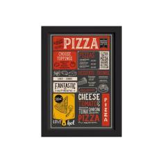 Quadro Frase Pizza Diversas Moldura Preta 22x32cm - Quartinhos