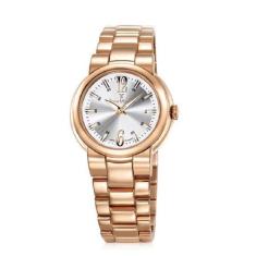 Relógio Jean Vernier Caixa Pulseira Aço 10ATM Vidro Cristal, Rose