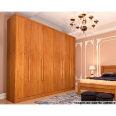 Guarda Roupa 6 Portas Veneza c/ e 4 Gavetas Cinamomo - Tcil Móveis