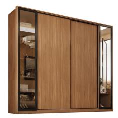 Guarda Roupa Casal Laredo 4 Portas Flex com Vidro Reflecta - Demartêz