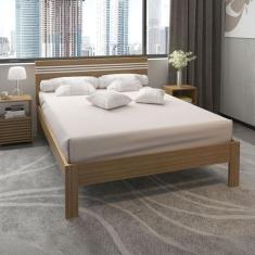 Cama de Casal Amendoa/Branco Cm8009 - Tecno Mobili, Moderno, Marrom Cl