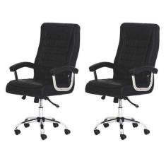 Kit 2 Cadeiras De Escritório Presidente Executiva Big Em Molas Ensacadas