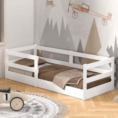 Cama Infantil Cercadinho Popy Com Grade De Proteção Barreto Branco
